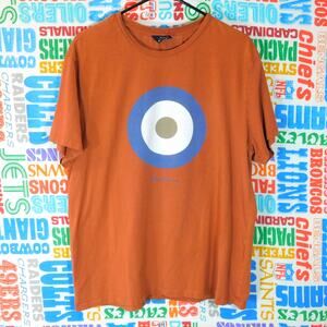 Ben Sherman Target Logo T Shirt Size L Burnt Orange Blue